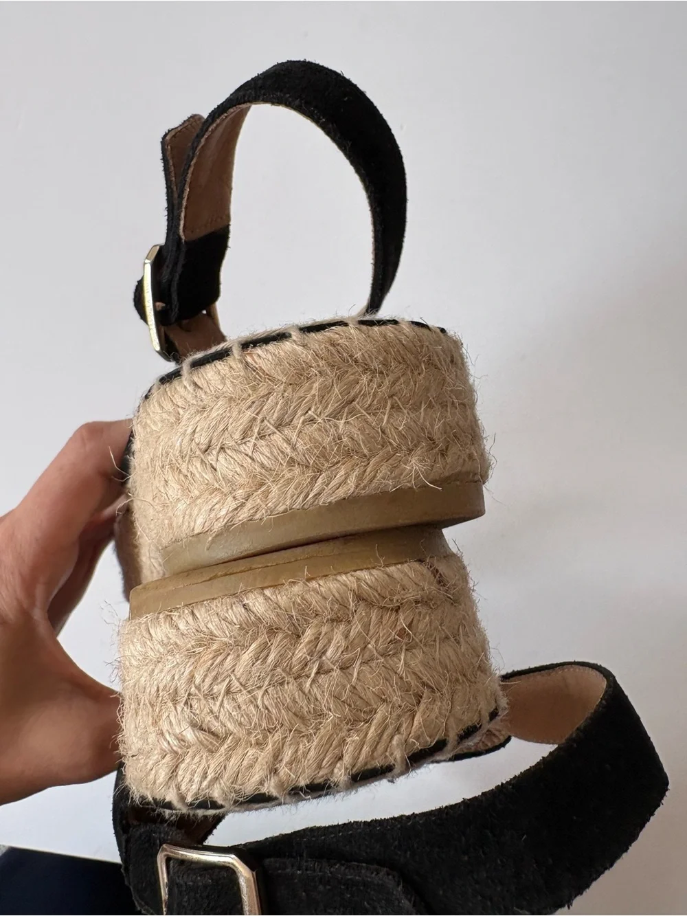 Paseart || Suede Espadrille Sandals Made in Spain Black 40